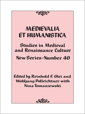 cover image of Medievalia et Humanistica, No. 40